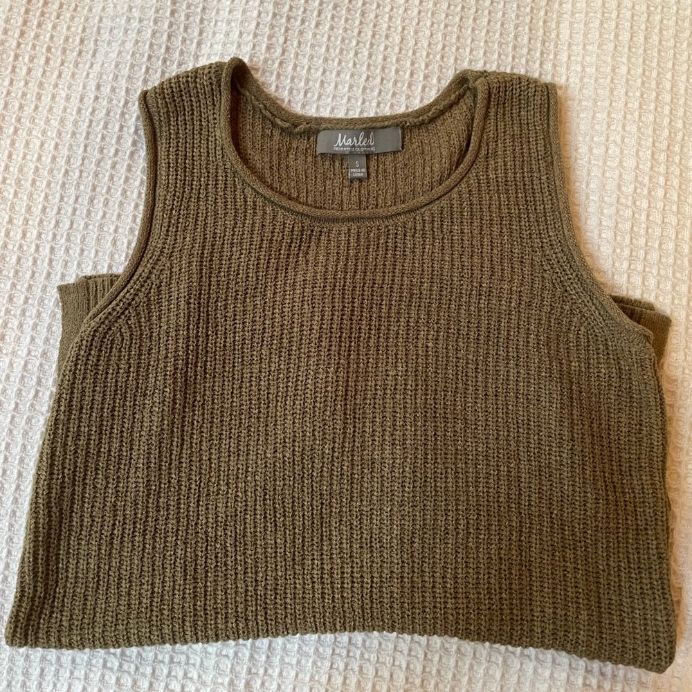 Knit green tank top
